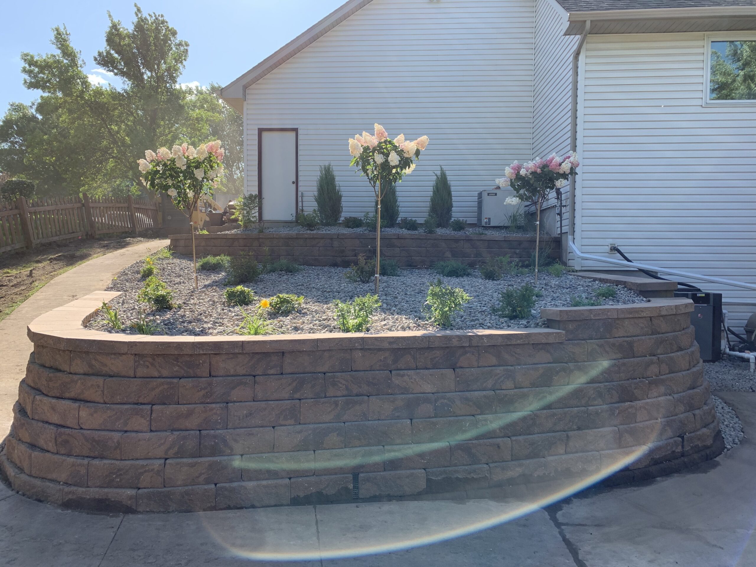 Retaining wall construction by North Ridge Outdoor Services