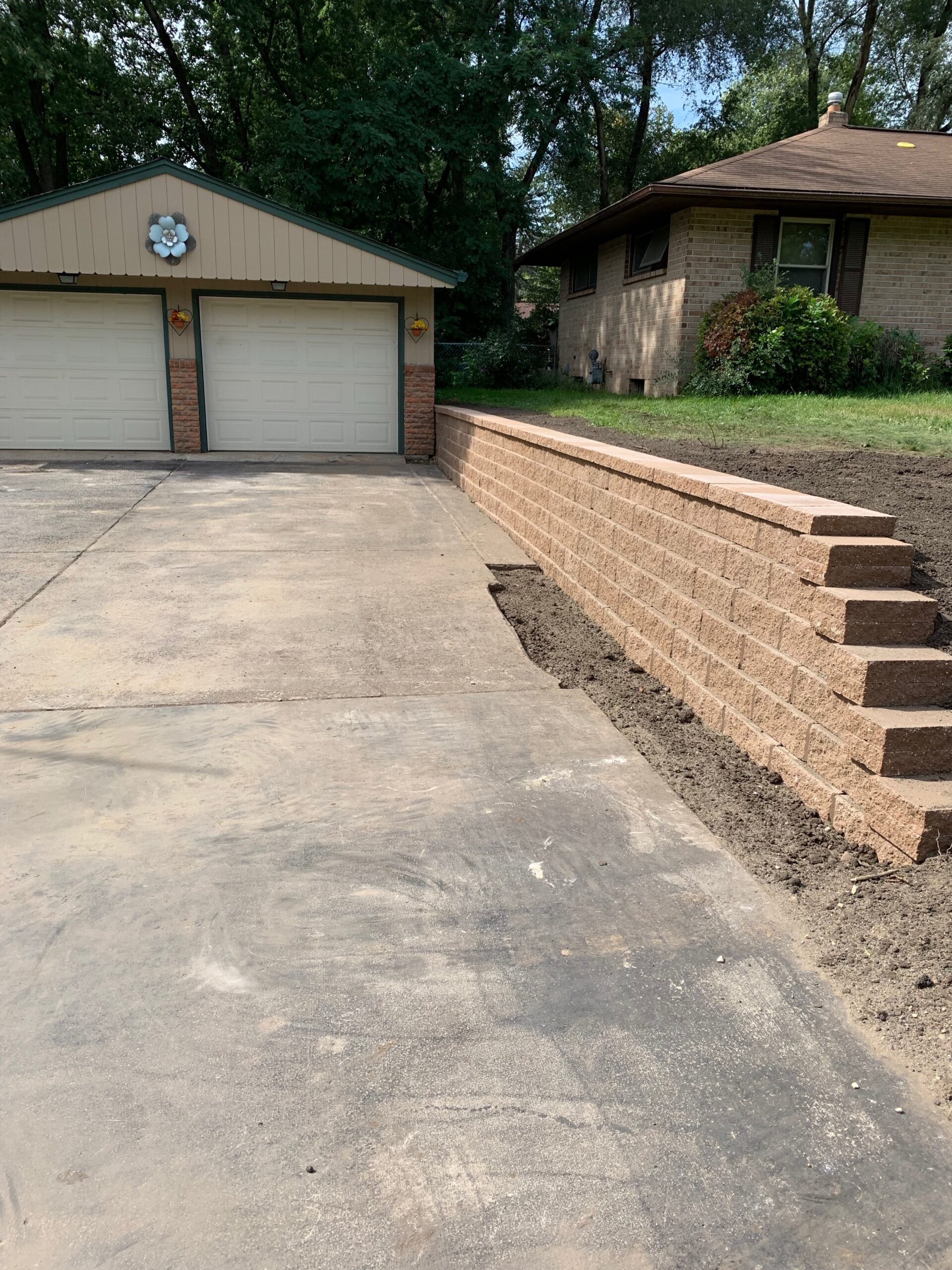 Retaining wall construction by North Ridge Outdoor Services