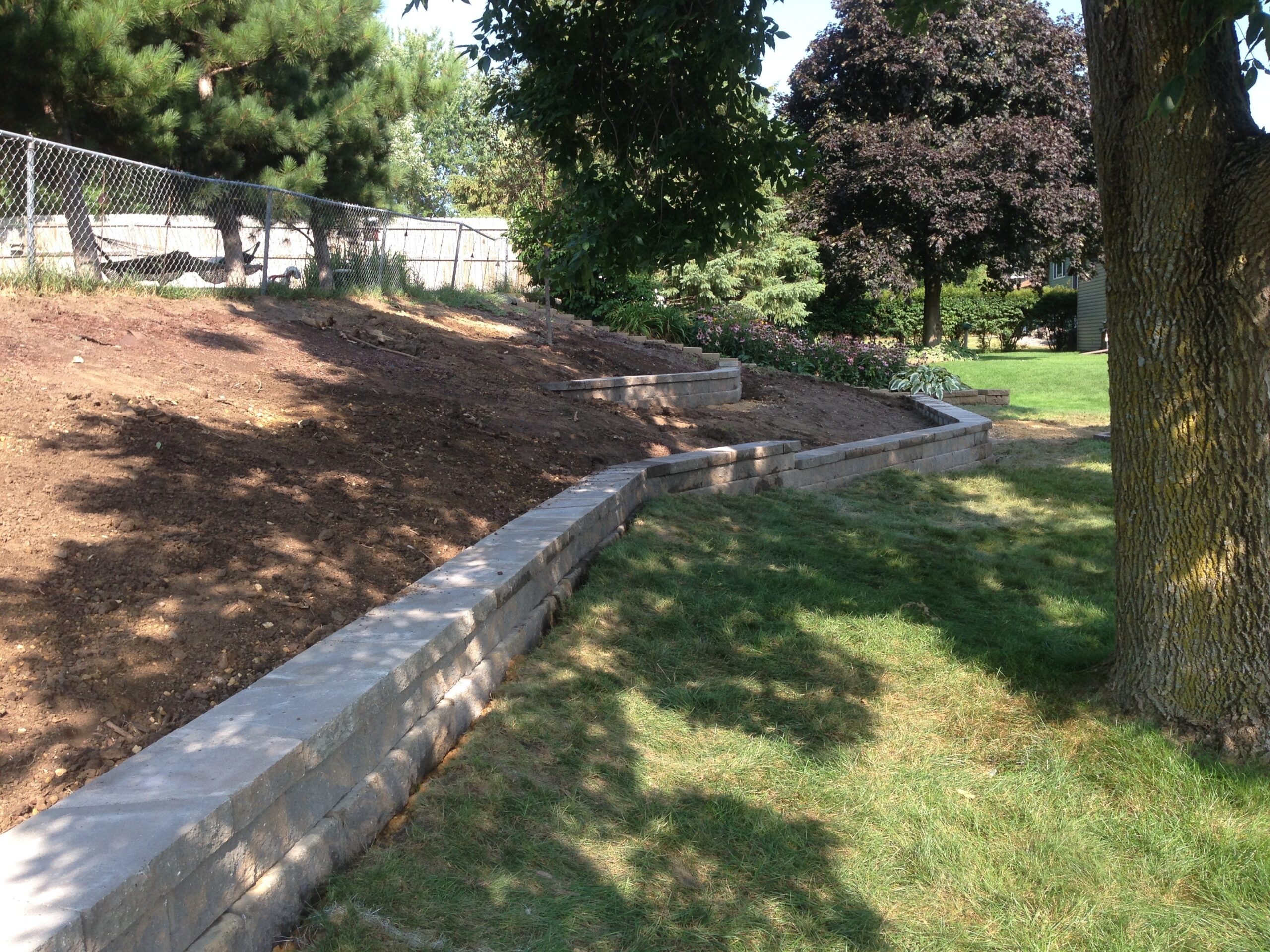 Retaining wall construction by North Ridge Outdoor Services