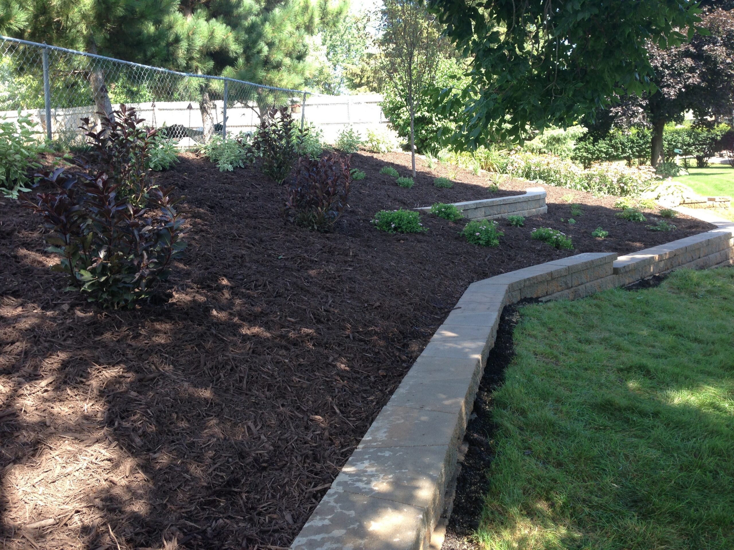 Retaining wall construction by North Ridge Outdoor Services