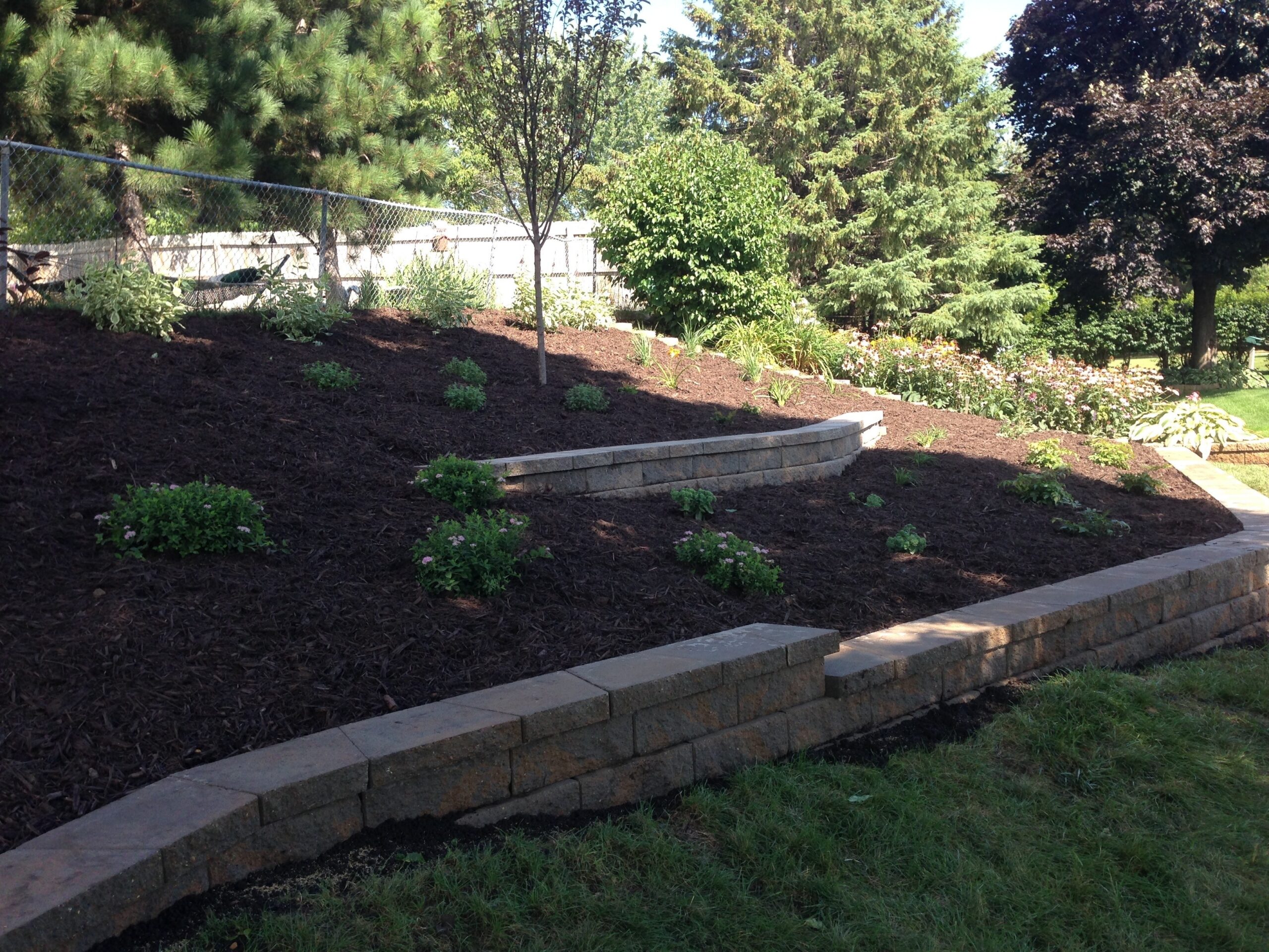 Retaining wall construction by North Ridge Outdoor Services