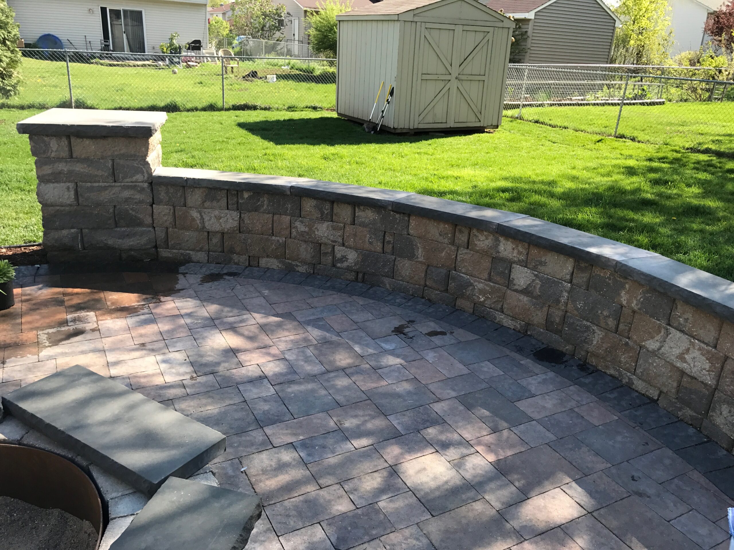 Retaining wall construction by North Ridge Outdoor Services