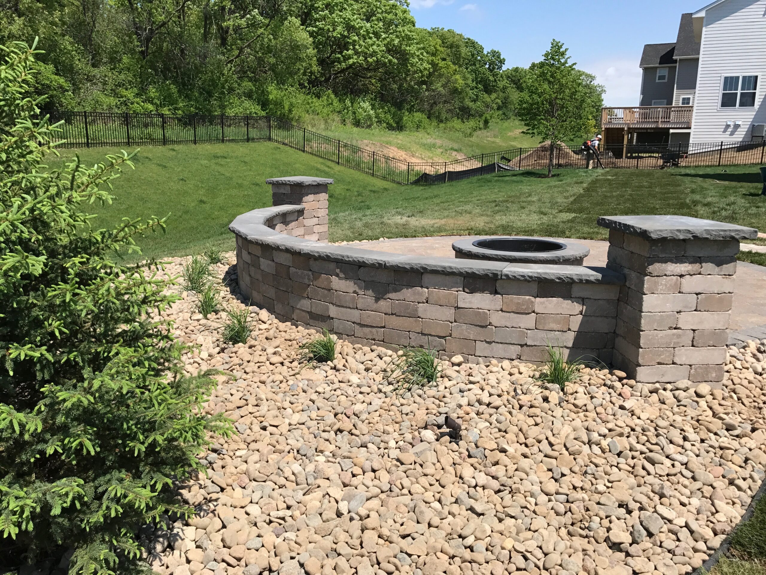 Retaining wall construction by North Ridge Outdoor Services