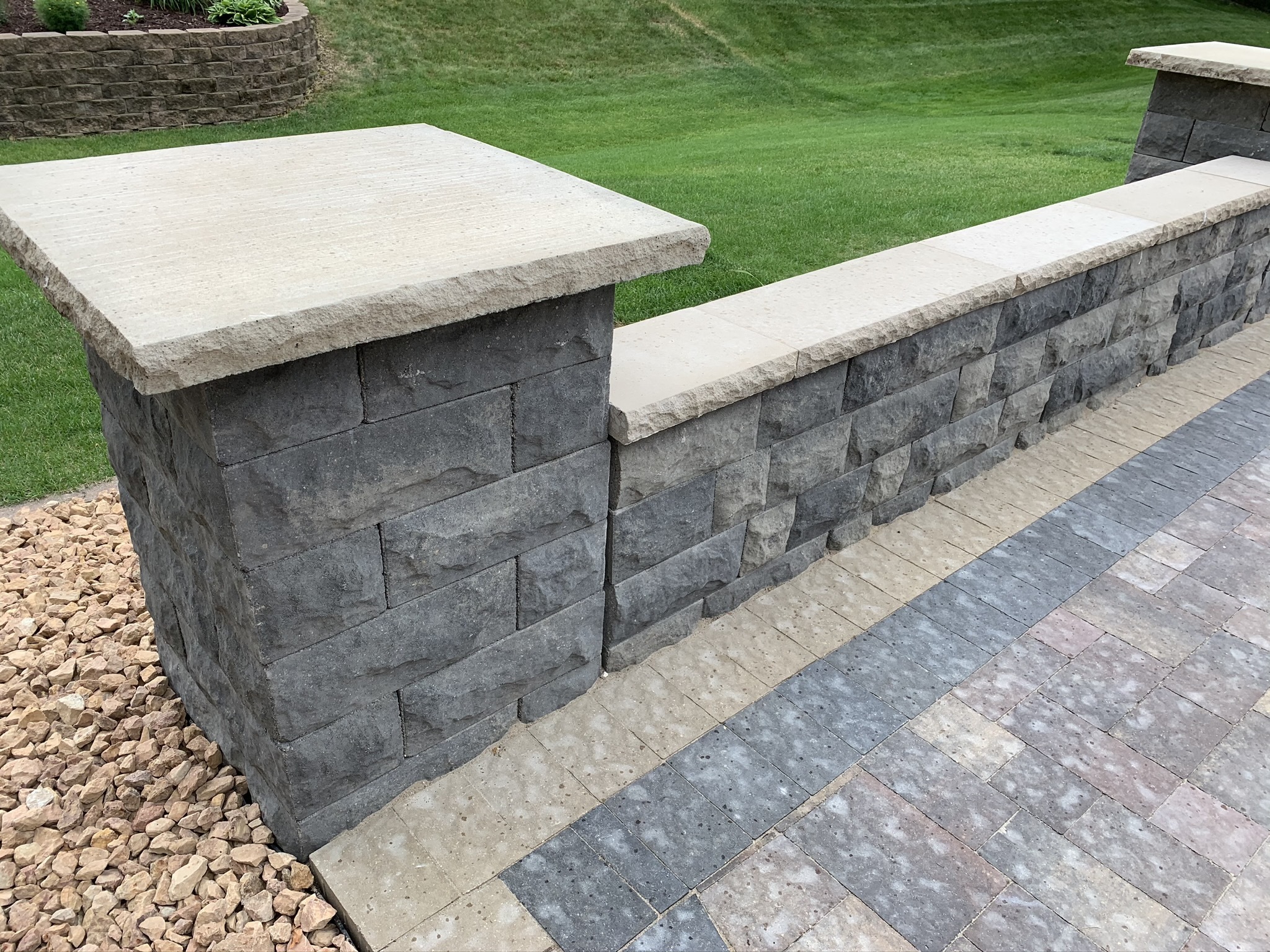 Retaining wall construction by North Ridge Outdoor Services
