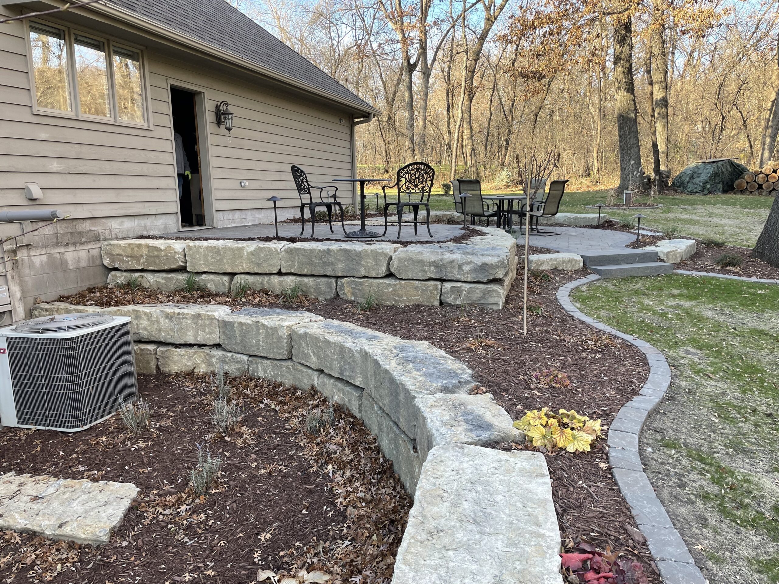 Retaining wall construction by North Ridge Outdoor Services