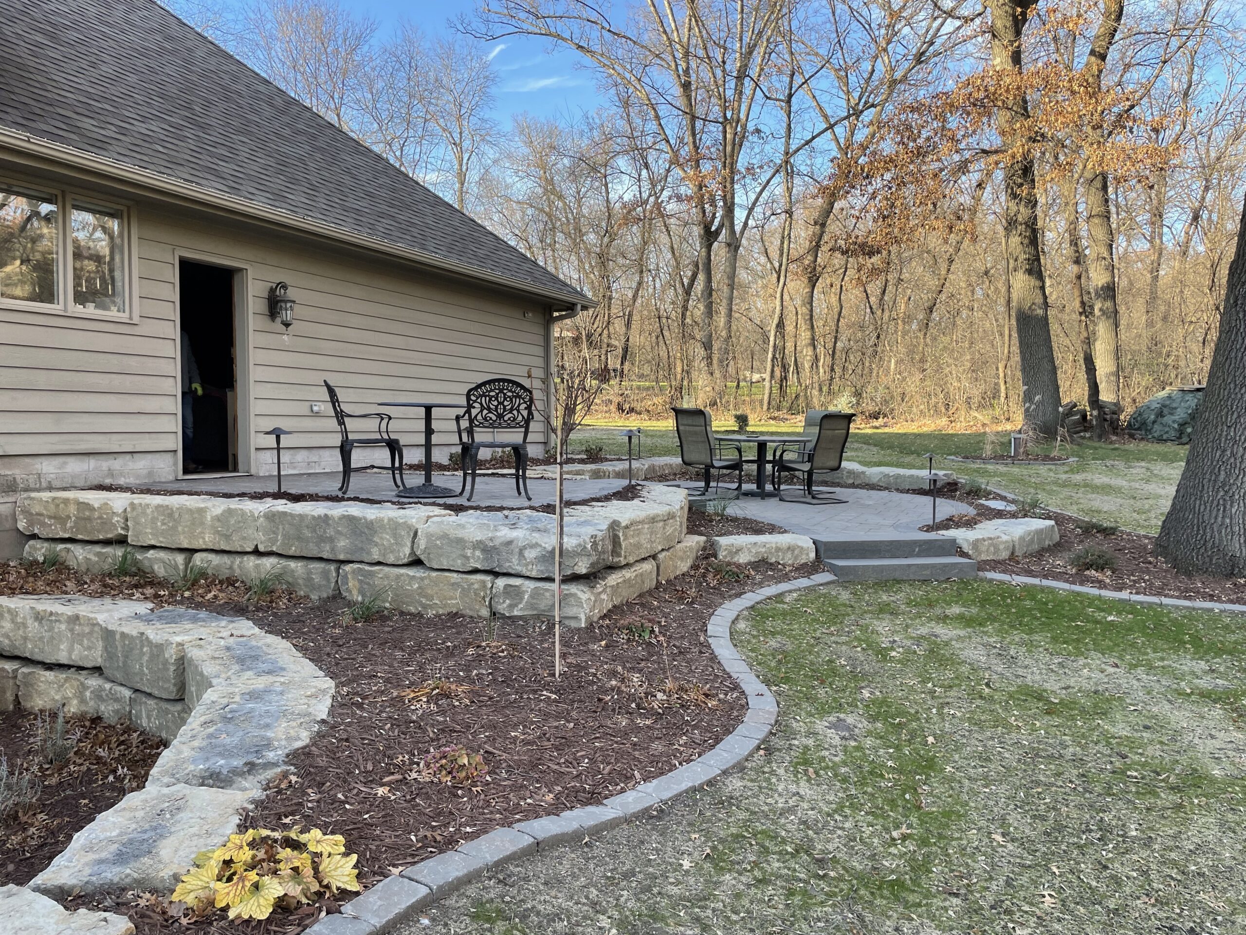 Retaining wall construction by North Ridge Outdoor Services
