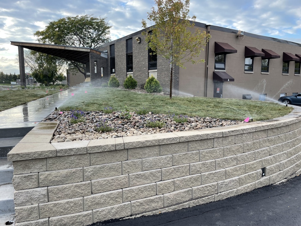 Retaining wall construction by North Ridge Outdoor Services