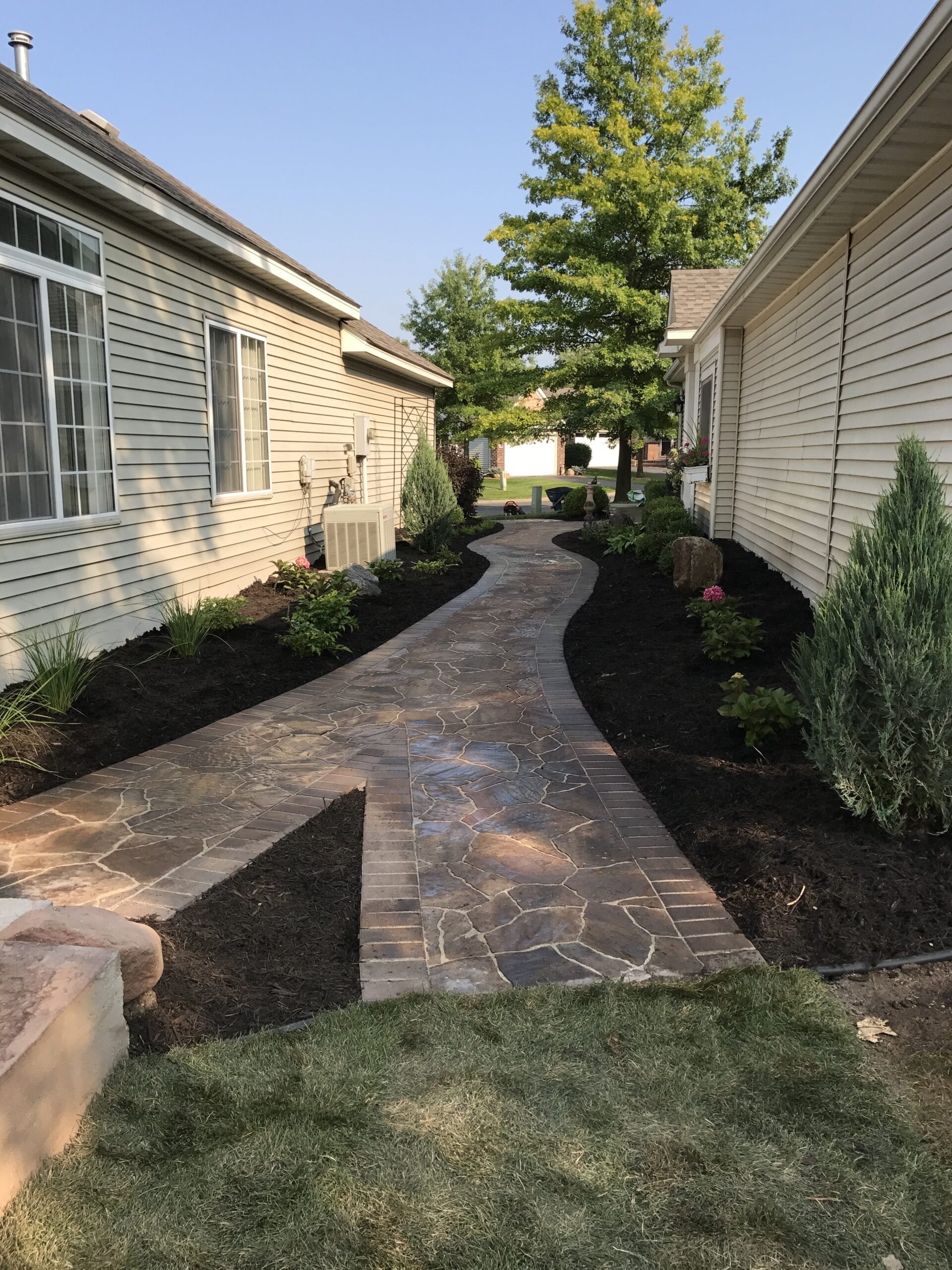Walkway and pathway installation by North Ridge Outdoor Services