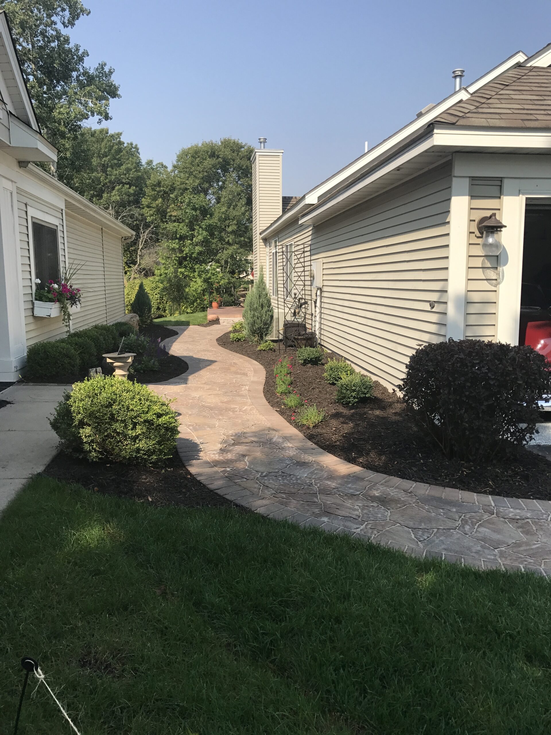 Walkway and pathway installation by North Ridge Outdoor Services