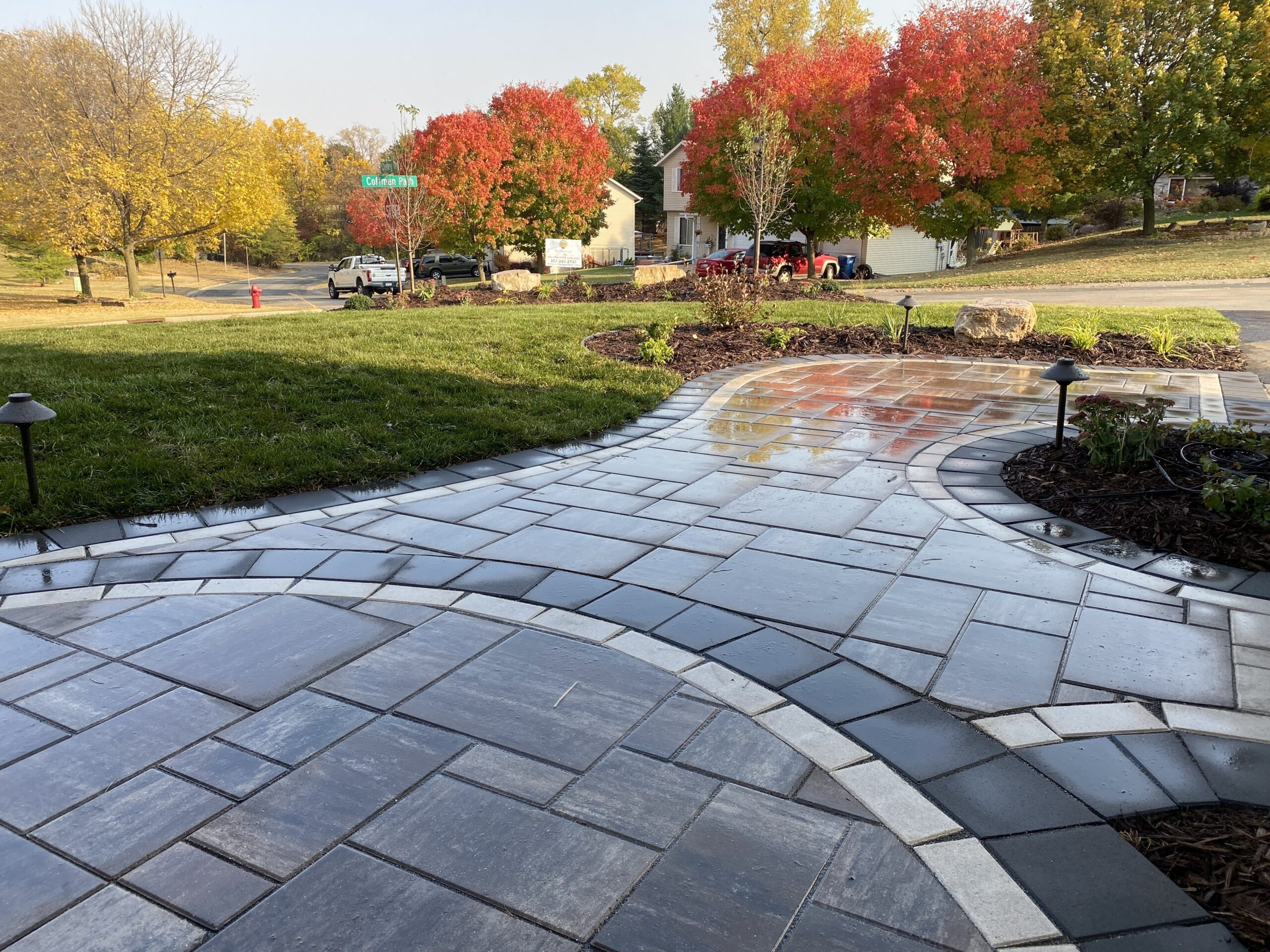Walkway and pathway installation by North Ridge Outdoor Services