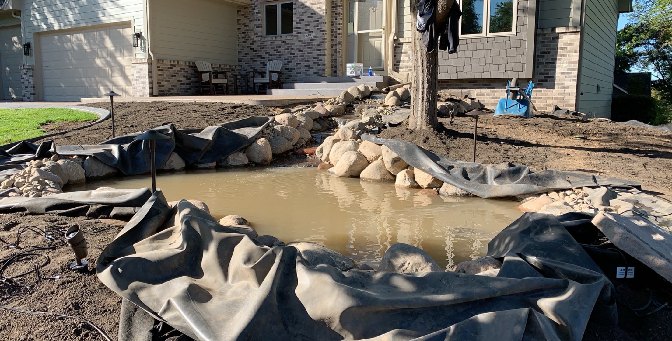 Water feature installation by North Ridge Outdoor Services