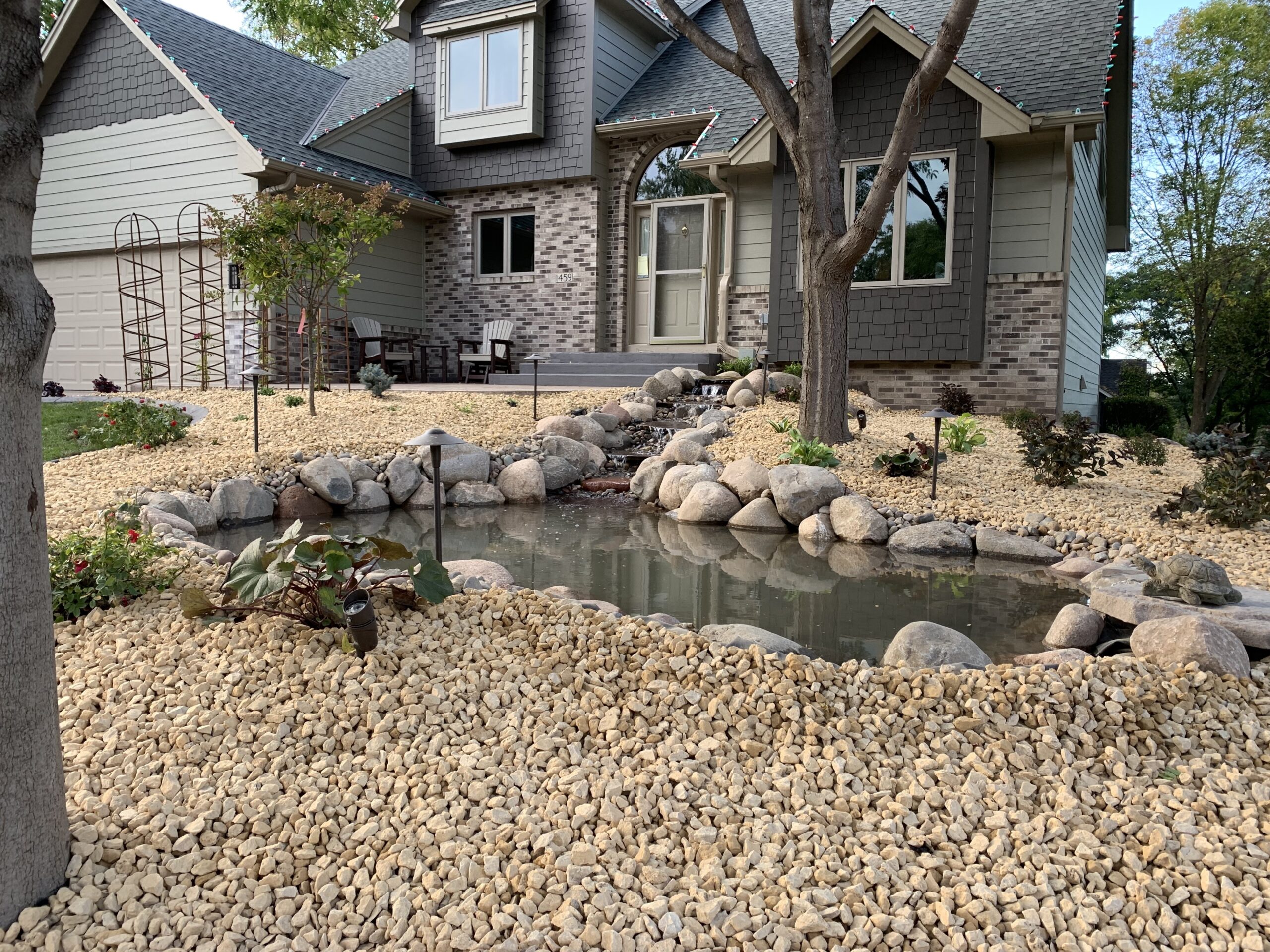 Water feature installation by North Ridge Outdoor Services