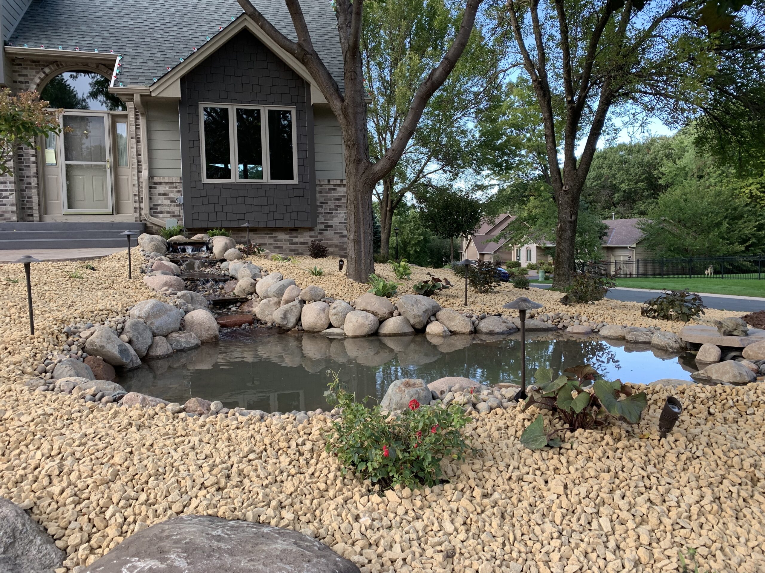 Water feature installation by North Ridge Outdoor Services